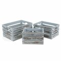 H2H Gray Wash Wooden Crate - Set of 3 H22847608